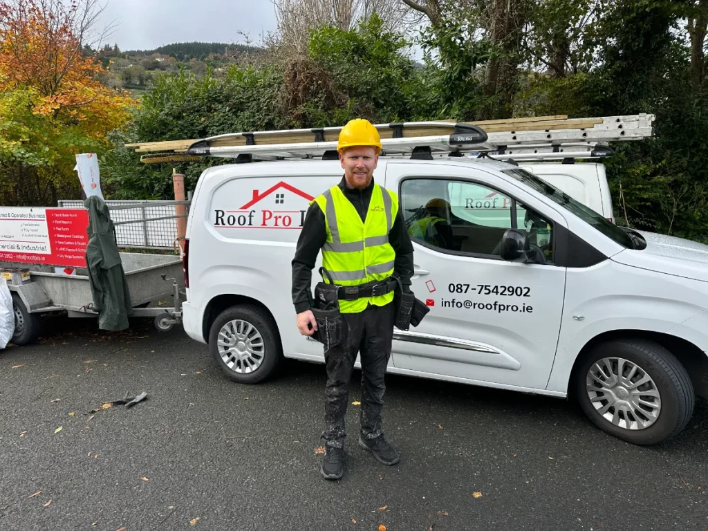 Chris O'Brien from Roof Pro Ltd on a roofing job in South Dublin