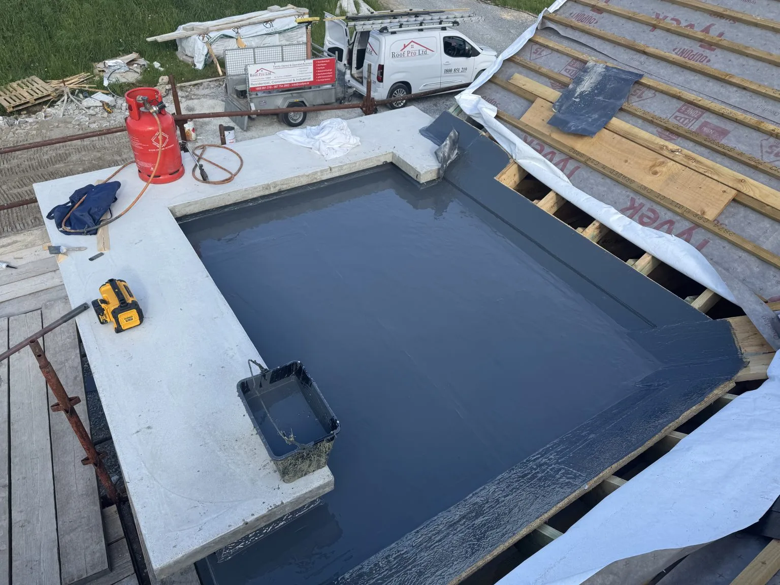Flat roof waterproofing system installed by Roof Pro Ltd