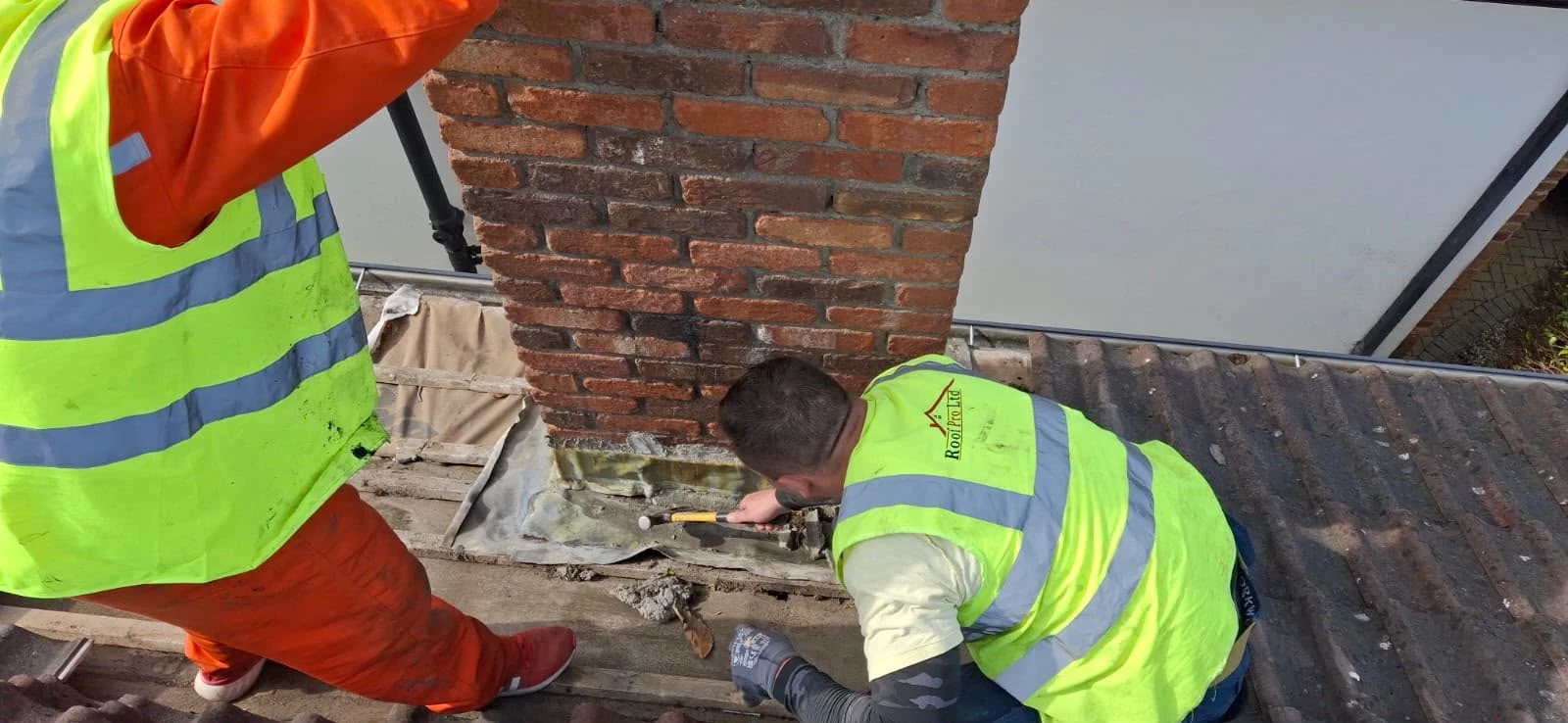 Chimney flashing repair in Dublin by Roof Pro Ltd