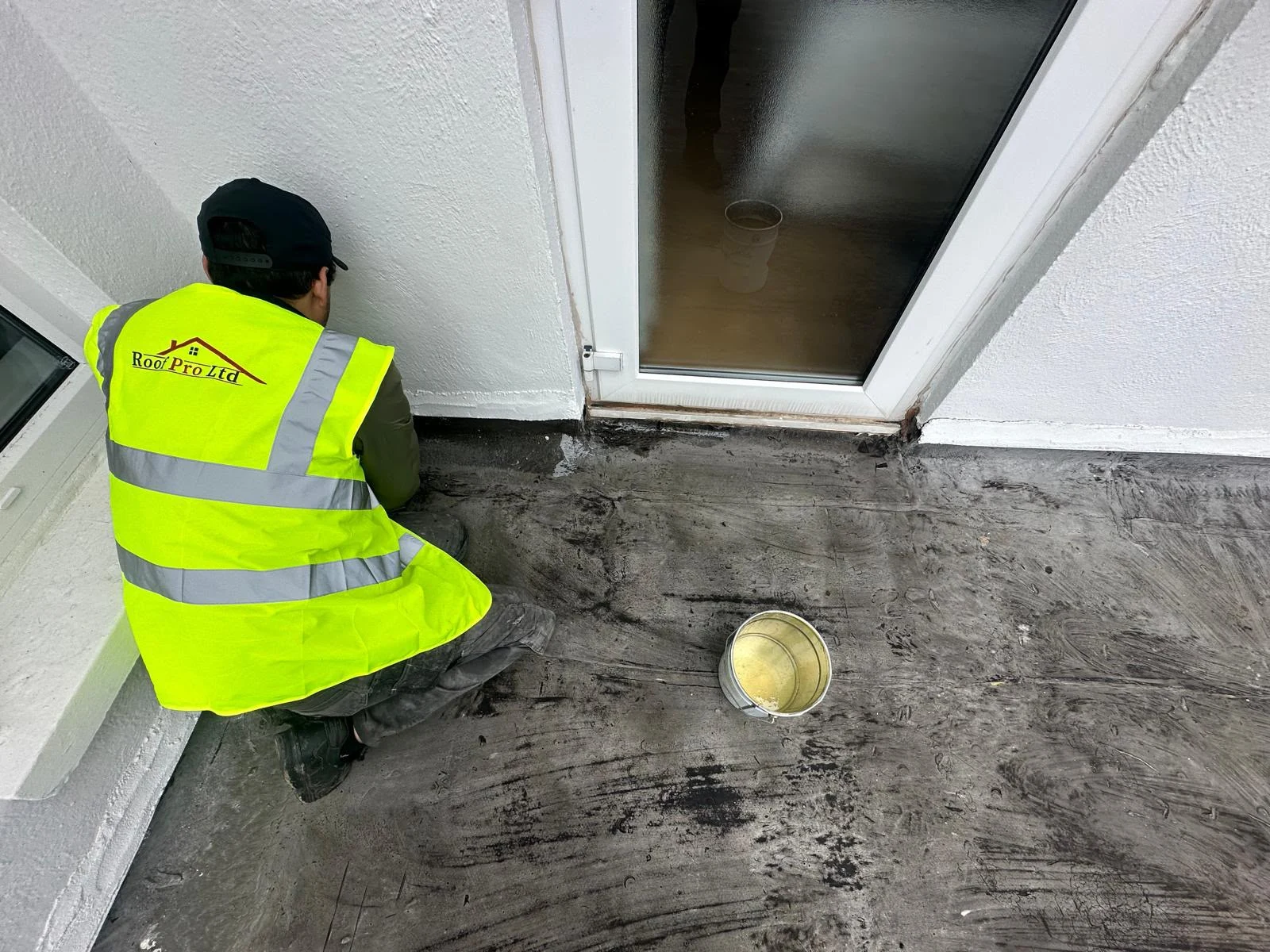 Flat roof door threshold repair in Dublin by Roof Pro Ltd