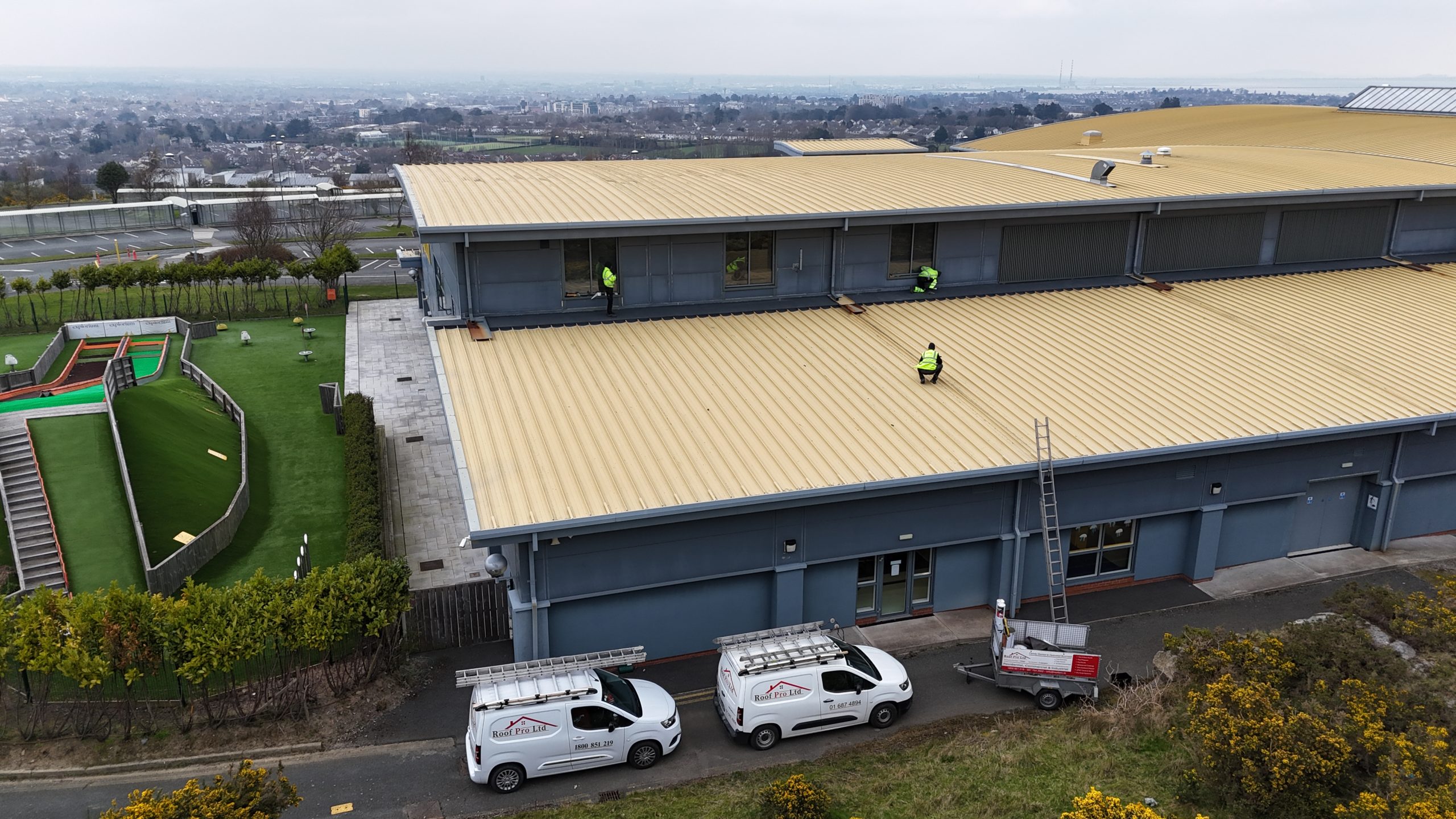 Professional roofers carrying out roof repairs on a residential property in South Dublin — expert roofing services for homes and businesses.