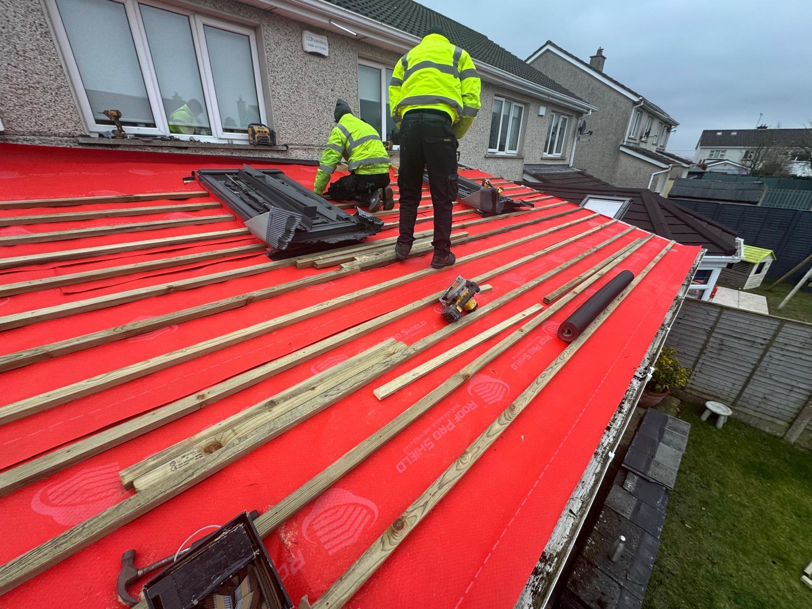 Roof Pro Ltd roofer carrying out roofing repairs in South Dublin